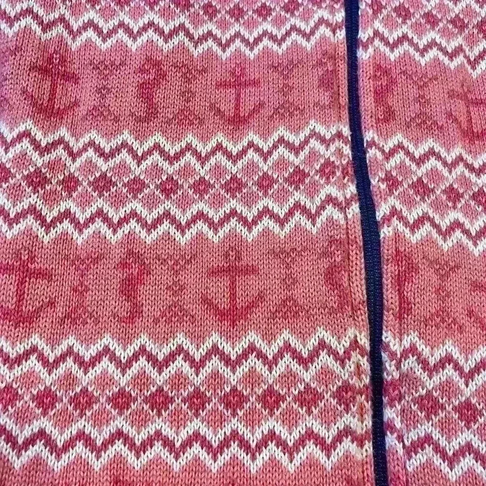 Vineyard Vines Women’s Reversible Thick Knit Vest Size Small Navy Pink Nautical - Picture 5 of 8